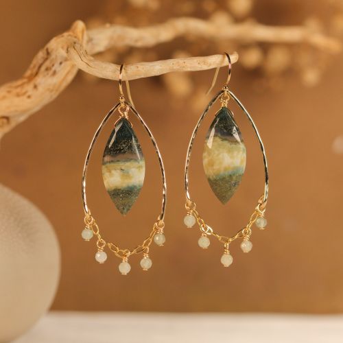 Boucles d'oreilles Holy - Agate paysage